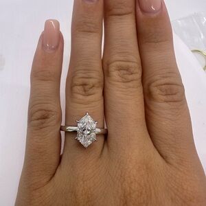 2.07 carat e vvs2 duchess cut lab diamond solitaire engagement ring white gold